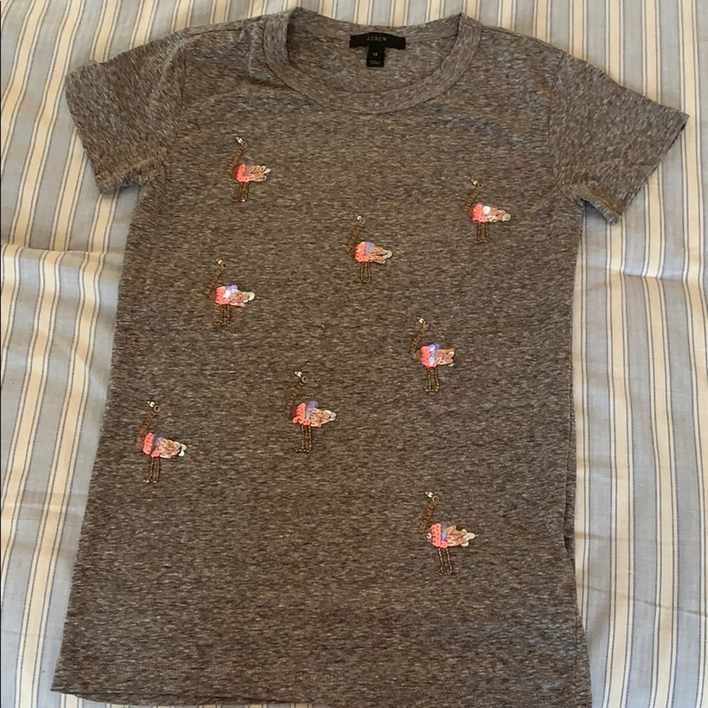 J Crew XS NWOT flamingo T shirt